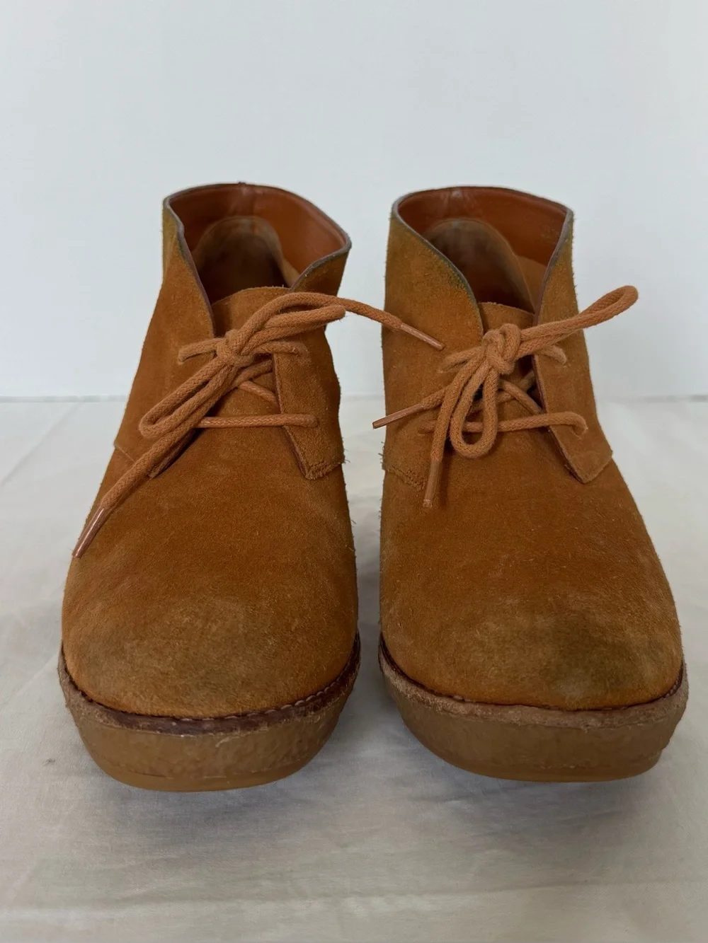 Cole Haan Cognac Suede Wedge Ankle Booties 9
